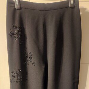 After Dark Dressy Black Pants (size 8) with Beaded Decoration